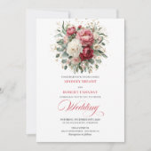 Invitation Mariage Moderne Bohème Blush Blanc Verdure Or (Devant)