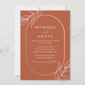 Invitation Mariage Moderne Bohème Brûlé Rouille (Devant)