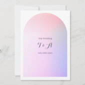 Invitation Mariage moderne Boho Arch rose Lilac Ombre (Dos)