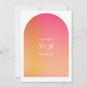 Invitation Mariage moderne Boho Arch Sunset Ombre (Dos)
