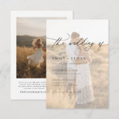 Invitation Mariage Moderne Boho avec Overlay Vélin et Code QR (Devant / Derrière)