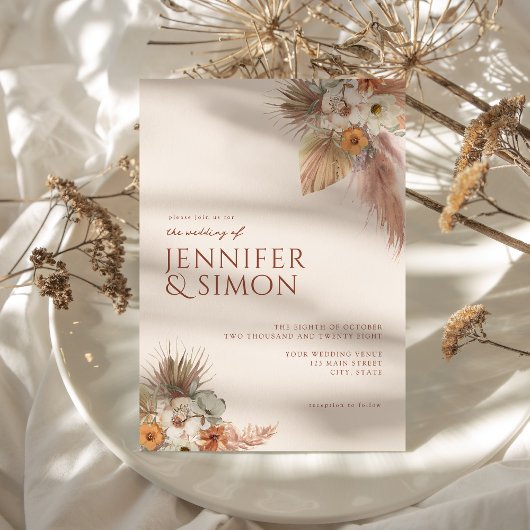 Invitation Mariage moderne Boho Chic