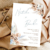 Invitation Mariage moderne Boho Dusty Blue Script