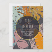 Invitation Mariage Moderne Boho Orange et Noir (Devant)