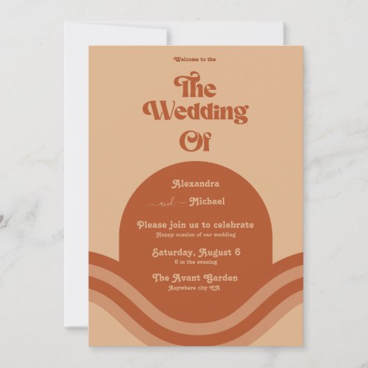 Invitation Mariage moderne Boho Terracotta Arch (Devant)