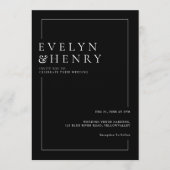 Invitation Mariage Moderne Bordure Noir et Blanc (Devant)
