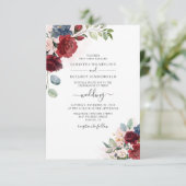 Invitation Mariage Moderne Botanique Bourguignon Écriture Flo (Debout devant)