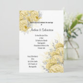 Invitation Mariage MODERNE BOUQUET JAUNE ÉLÉGANT (Debout devant)