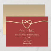 Invitation Mariage Moderne Bourgogne (Devant / Derrière)