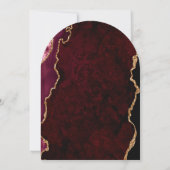 Invitation Mariage Moderne Bourgogne Or Agate Écriture Arc (Dos)