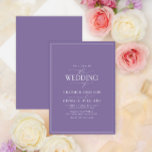 Invitation Mariage moderne calligraphie lilas lavande<br><div class="desc">Tendance, élégant et moderne, ce design de mariage simple et minimaliste avec une typographie lavande et blanche met en vedette "The Wedding Of" dans une calligraphie moderne et un texte Serif comme élément principal du design, et est basé sur notre faire-part de bains de mariée le plus vendu. Le dos...</div>