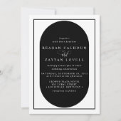Invitation Mariage Moderne Calligraphié Noir et Blanc (Devant)