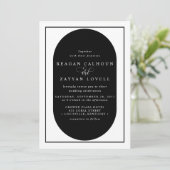 Invitation Mariage Moderne Calligraphié Noir et Blanc (Debout devant)