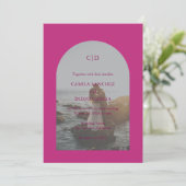 Invitation Mariage moderne Camila Pink Arch (Debout devant)