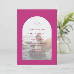 Invitation Mariage moderne Camila Pink Arch