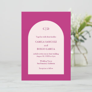 Invitation Mariage moderne Camila Pink Arch