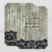 Invitation mariage moderne campagne bois de grange rustique n (Devant / Derrière)