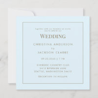 Mariage Moderne Carré Bleu Glacé Sans Parents