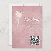Invitation Mariage moderne catholique avec code QR et fleurs (Dos)