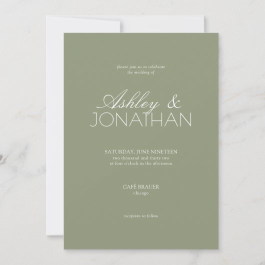 Invitation Mariage moderne centré sur la typographie (Devant)
