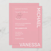 Invitation Mariage moderne chic (Devant / Derrière)