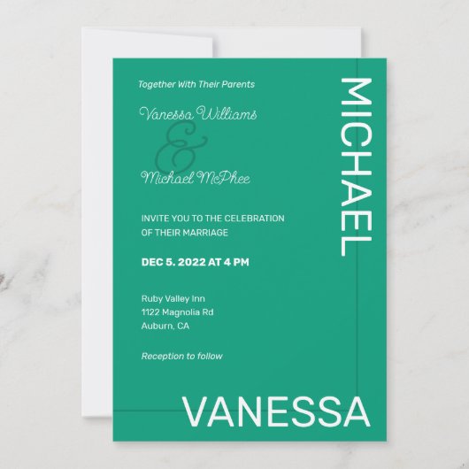 Invitation Mariage moderne chic (Devant)