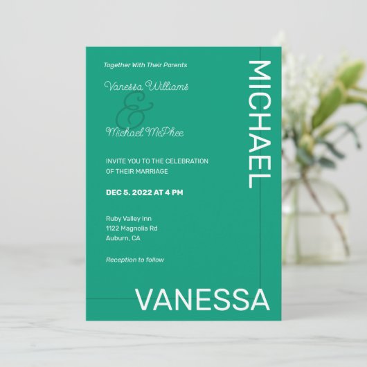 Invitation Mariage moderne chic (Debout devant)