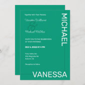 Invitation Mariage moderne chic (Devant / Derrière)