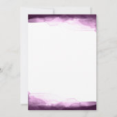 Invitation Mariage Moderne Chic Aquarelle Pourpre de Mûre (Dos)