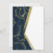 Invitation Mariage Moderne Chic avec Marbre Bleu Foncé et Or (Dos)