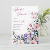Invitation Mariage moderne chic Boho Fleurs sauvages (Debout devant)
