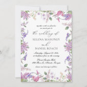 Invitation Mariage moderne chic Lavande violet Fleurs (Devant)