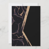 Invitation Mariage Moderne Chic Marbre Noir Violet & Or (Dos)