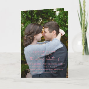 Invitation Mariage moderne Chic Pink