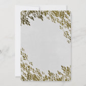 Invitation Mariage Moderne Chic Rustique Feuilles Blanches et (Dos)