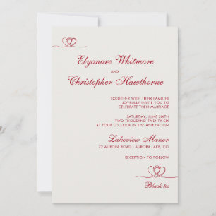Invitation Mariage Moderne Chic Scarlet Wine Mix and Match