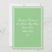 Invitation Mariage Moderne Chic Soft Green Bride Groom Mariag (Dos)