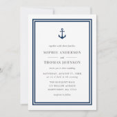 Invitation Mariage Moderne Classique Ancre Editable Couleur (Devant)