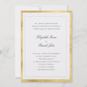 Invitation Mariage Moderne Classique de Perles de Faux Or For (Devant)