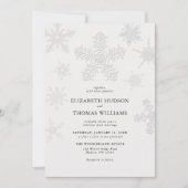 Invitation Mariage Moderne Classique Flocon de Neige Hiver Ty (Devant)