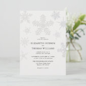 Invitation Mariage Moderne Classique Flocon de Neige Hiver Ty (Debout devant)