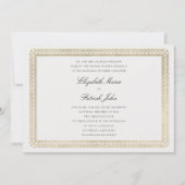Invitation Mariage Moderne Classique Formel Ivoire Lys Doré (Devant)