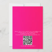Invitation Mariage moderne code QR aquarelle rose orange chau (Dos)