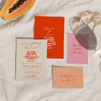 Mariage moderne coloré à la main tiré gâteau rétro