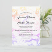 Invitation Mariage moderne coloré Rainbow Mist Modèle (Debout devant)
