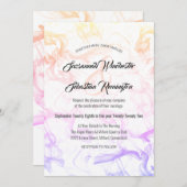 Invitation Mariage moderne coloré Rainbow Mist Modèle (Devant / Derrière)