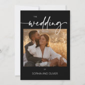 Invitation Mariage moderne contemporain noir et blanc (Dos)