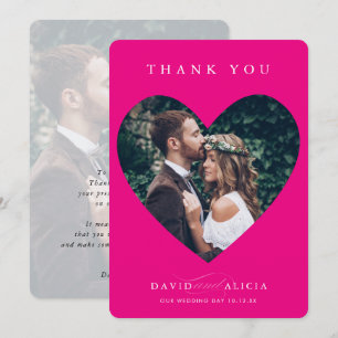 Invitation MARIAGE MODERNE couple photo cadre coeur rose chau