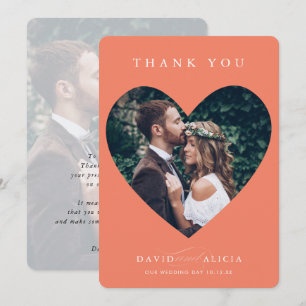 Invitation MARIAGE MODERNE couple photo coeur cadre pêche