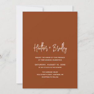 Invitation Mariage Moderne Cuivre Minimaliste